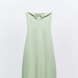 Zara Strapless Mint Green Dress